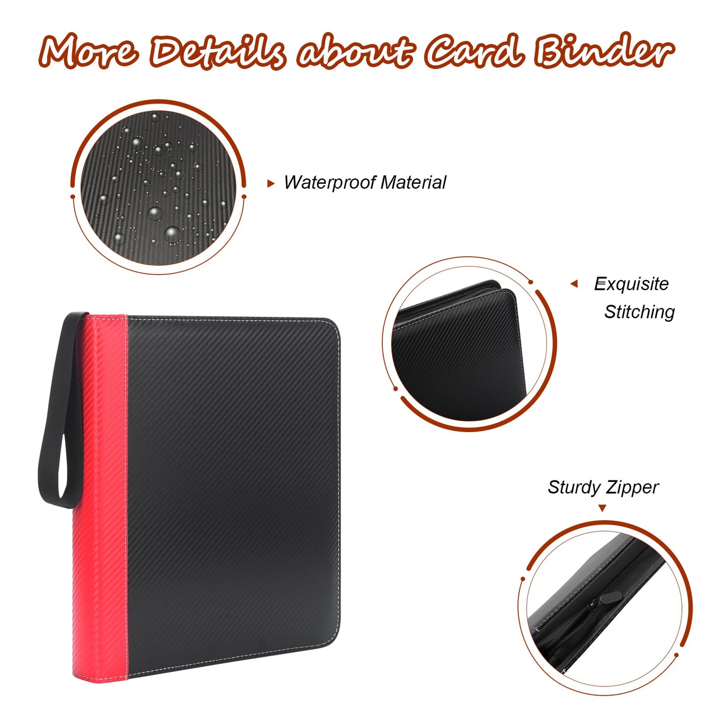 9 Pocket Trading Card Organizer, 900 Pocket Binder With Sleeves, Zippered Baseball Card Binder For Sports And Kids Collection (B