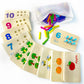 Wooden Number Counting Peg Board, Montessori Kids Math Counters, Montessori Counting Toys For 3 4 5 Years Old Kids, Toddler Preschool Learning Toys, Kindergarten Homeschool Autism Learning Materials