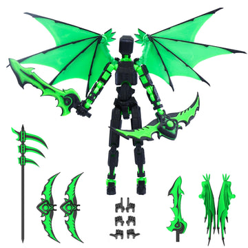 Migess Titan 13 Robot Action Figure,Dummy 13,Articulated Robot With Demon Wings, 3D Printed Robo 13 Action Figure Articulated (B