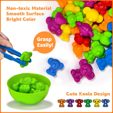 Pairez Toys Counting Toys For Kids, Animal Koala Counters W/Activity Cards For Playing Snakes And Ladders, Ludo Board Games, Mat