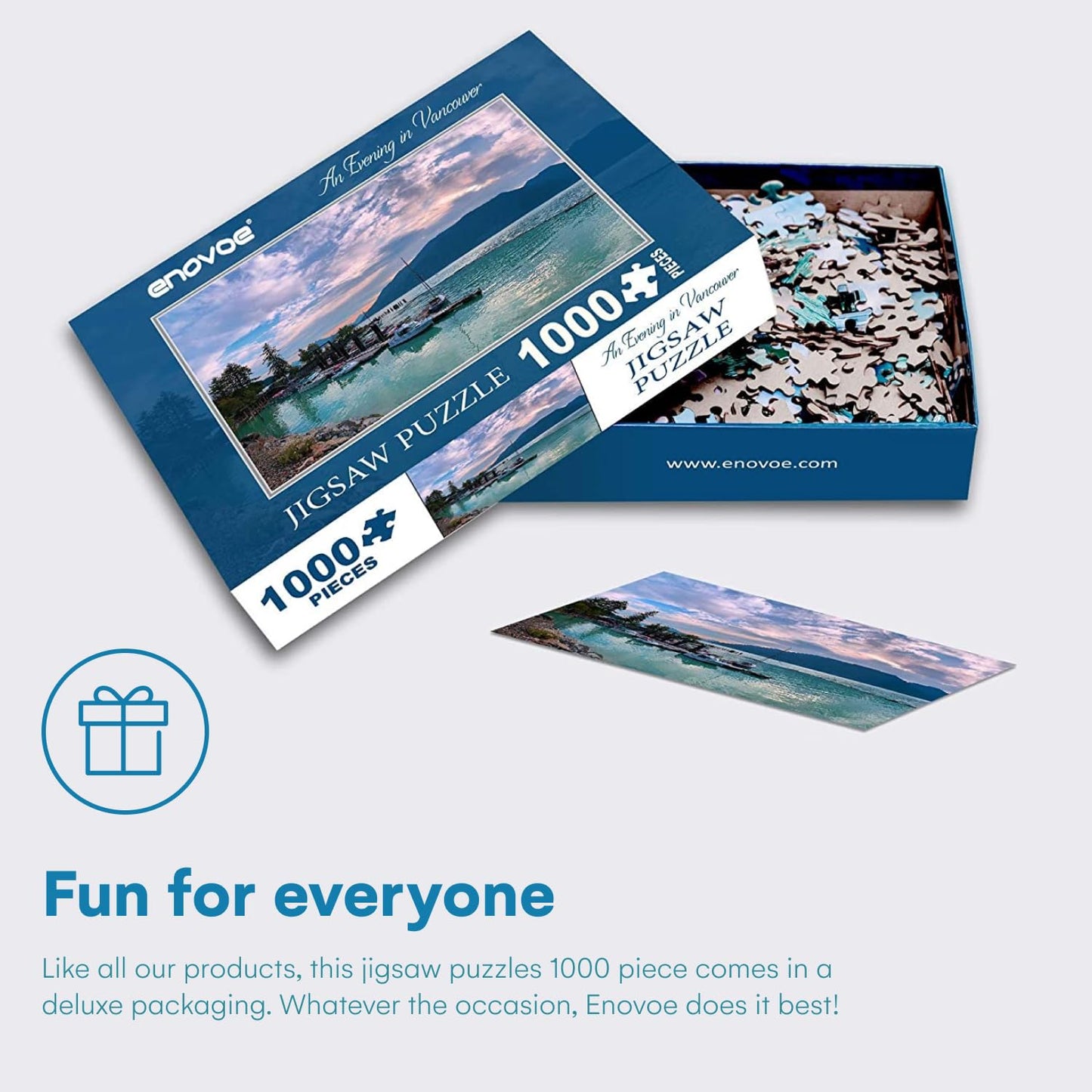 Enovoe Puzzles For Adults 1000 Pieces - Featuring Moraine Lake Alberta - Challenging And Educational Masterpieces Puzzle For Kids - Large, 27' X 20' - Premium Jigsaw Puzzles 1000 Pieces For Adults