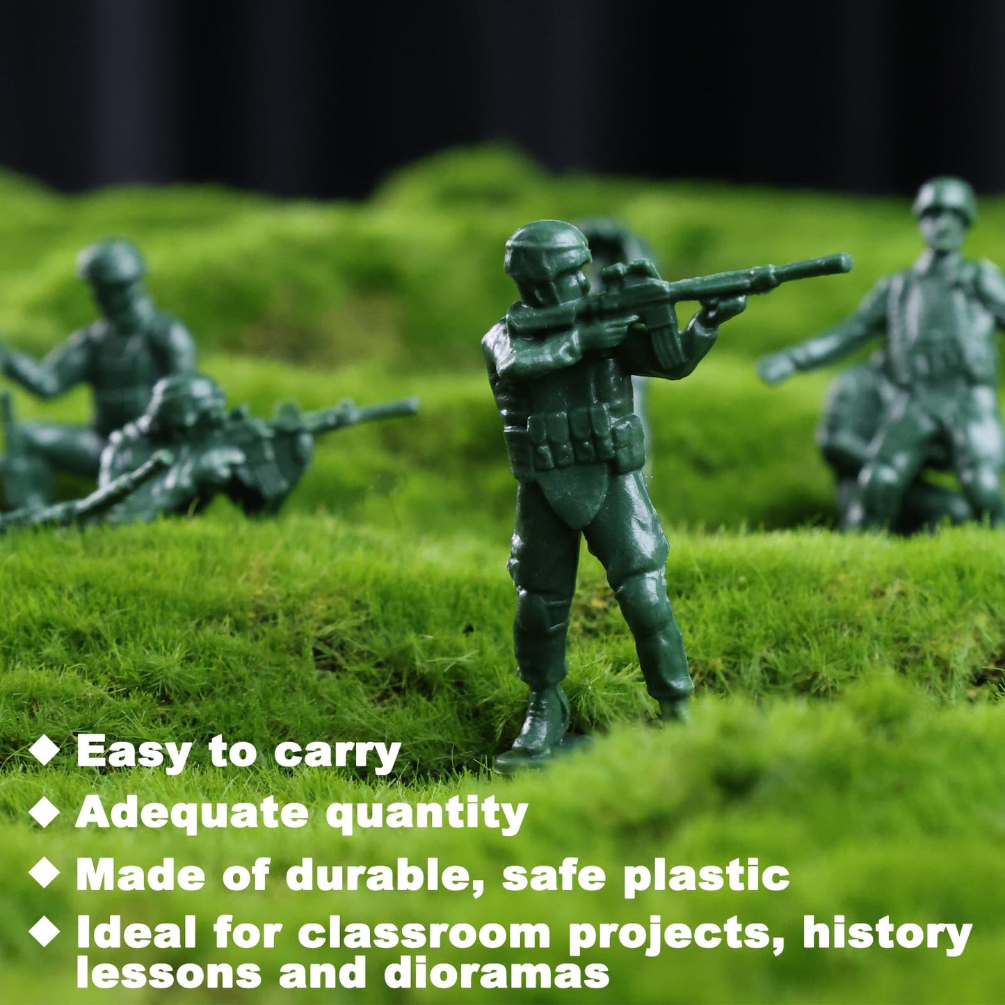 MCPINKY Army Men Toy Soldiers Playset, 100PCS Plastic Figures, Green, Medium, Perfect for Boys Birthday Gift and Christmas Stocking Stuffers