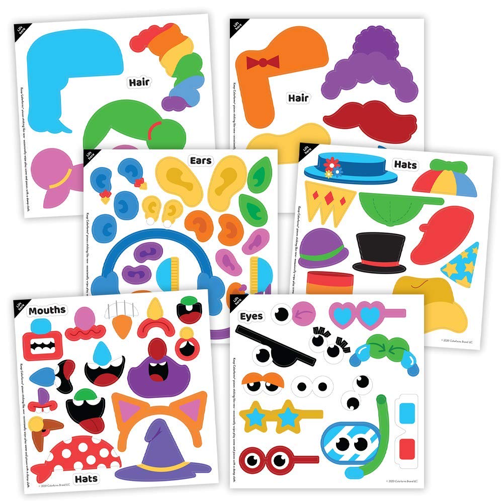 Colorforms Silly Faces Game - Family Fun Activity for Ages 3+, Multi-Color, Vinyl, Model 1115Z