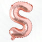 Flyloons Rose Gold S Letter Foil Balloon Alphabets Balloons Perfect for Birthday Decoration Items, Anniversary, Bachelorette, We