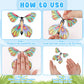 120 Pcs Flying Butterfly Toys Wind Up Flying Butterfly Card Surprise Gifts Butterfly Fairy Flying Toy in The Book Rubber Band Powered Gifts for Christmas Wedding Birthday Teacher Appreciation Gift