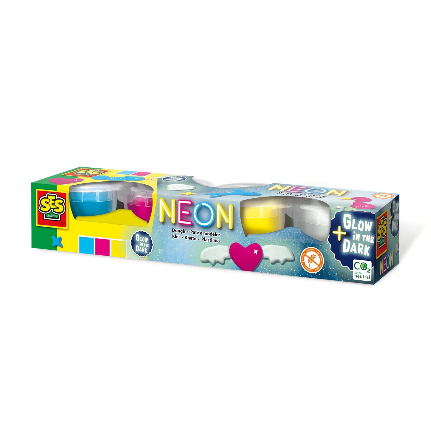 SES Creative 461 Dough-Neon and Glow in The Dark 4x90gr