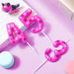 Conelist Number 5 Dog Paw Birthday Candles Dog Patrol Toppers Candles Rose Red, Pink, Purple Numeral Birthday Cake Topper for 5