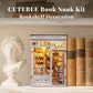 CUTEBEE DIY Book Nook Kit  Miniature House Kits for mature-themed and Teens  DIY Miniature Book Nook kit with Sensor Led Light  Gifts for Lovers and Family (The Scholar's Bookstore)
