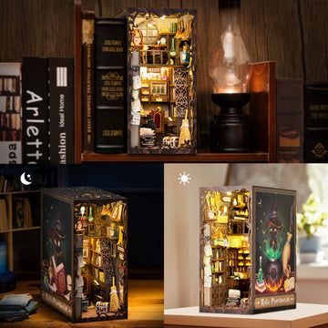 Fsolis Book Nook Kit, Diy Miniature Room House Kit For Adult Activities Decorative Bookend Bookshelf Bookcase Decor Birthday For Women Teens (Magic Pharmacist)