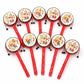 Logofun 10 Pcs Monkey Spinning Drum Toy For Kids Red
