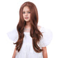 Duduwig Ginger Orange Wig For Kids Gilrs Long Ginger Middle Part Wig Child Long Dark Orange Wavy Curly Wigs Heat Resistant Synth
