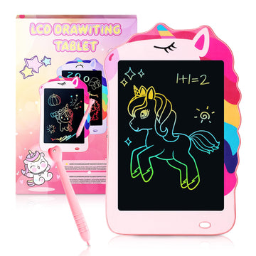 Unicorn Toys LCD Writing Tablet for Girls Kids,Colorful Toddler Drawing Tablet for Educational Baby Girl, Doodle Board Pad Toy f