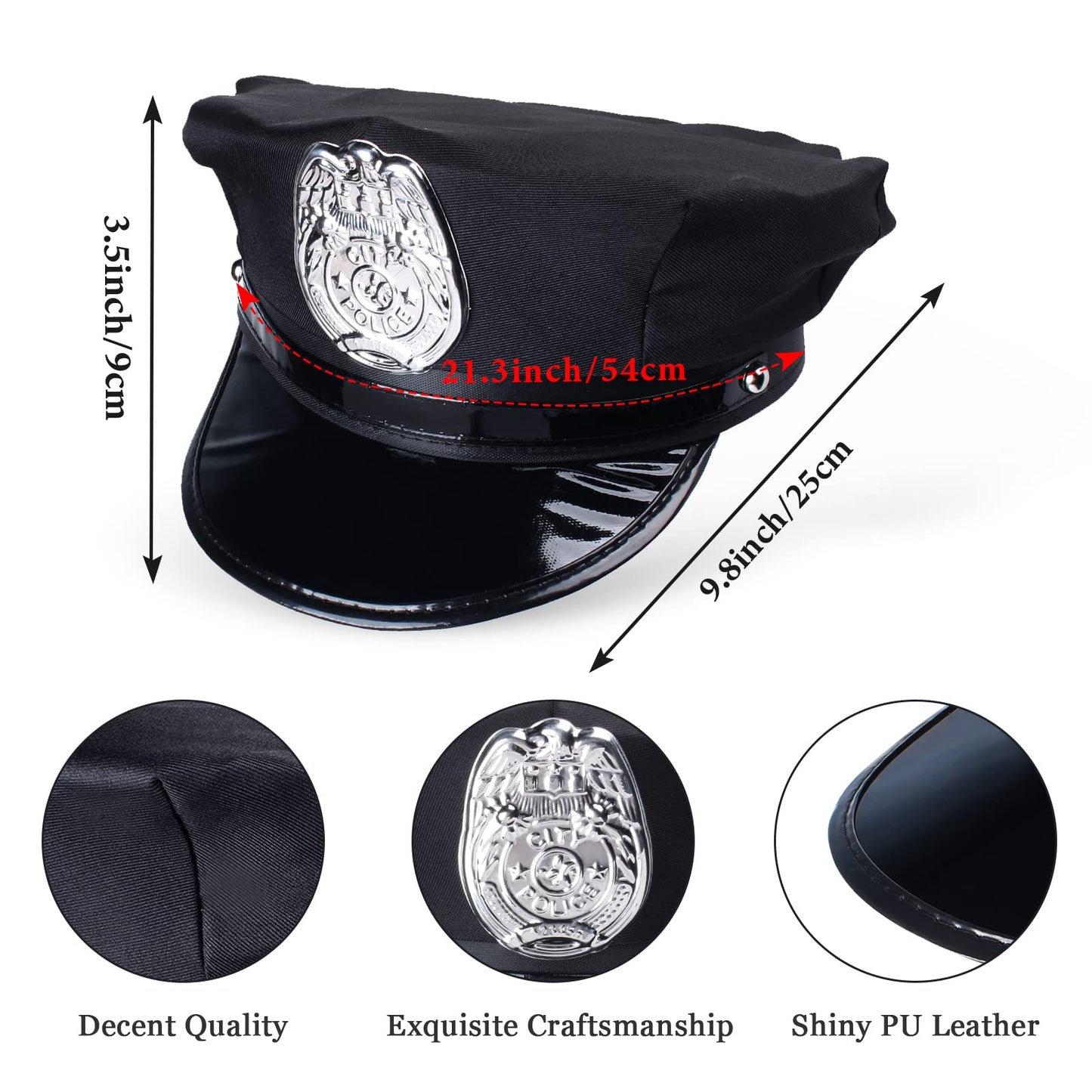 Keymall Kids Police Costume Set-7 Pcs Police Officer Dress Up For Boys-Hat,Vest, Badge,Whistle,Sunglasses,Handcuff,Baton (Set C)