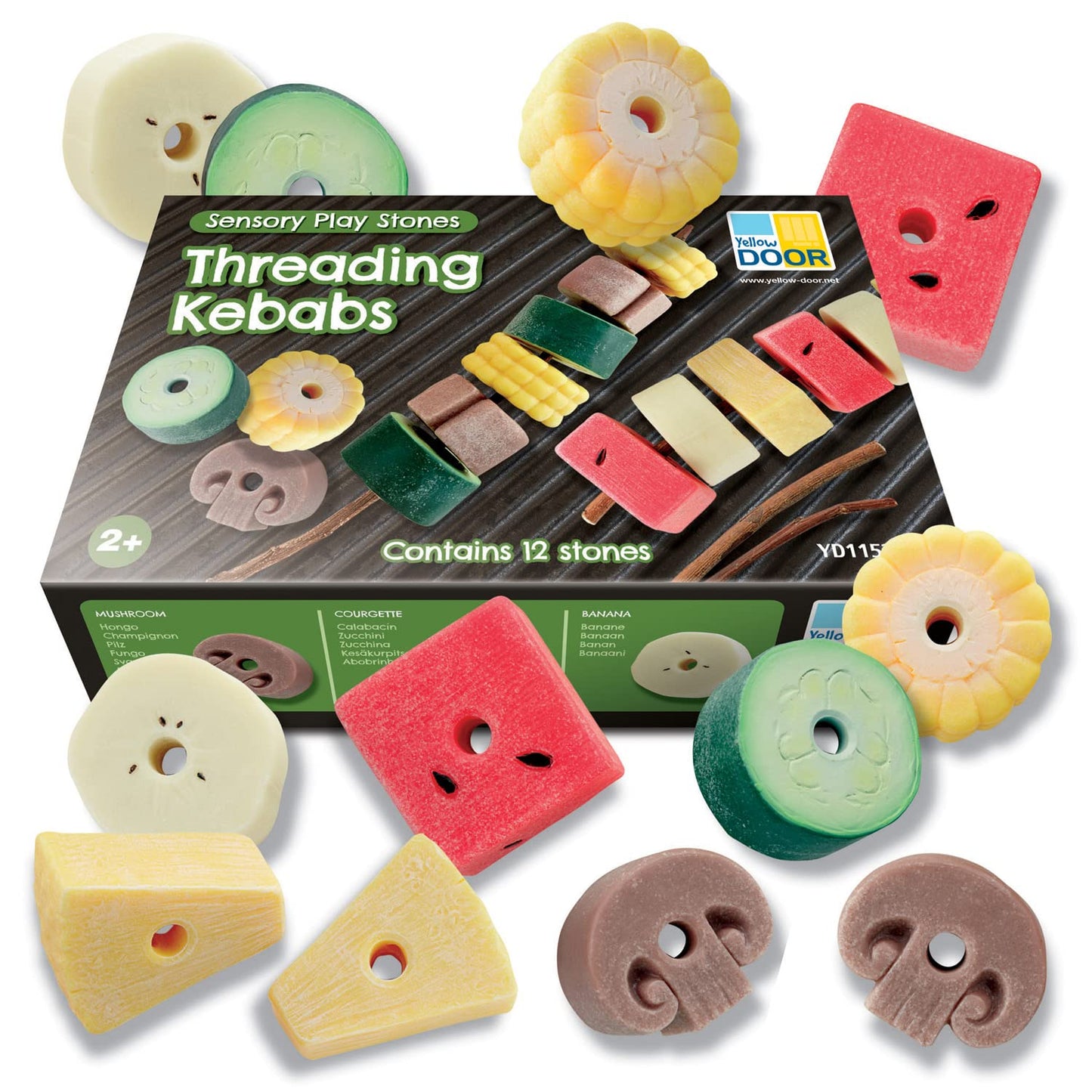 Sensory Play Stones Threading