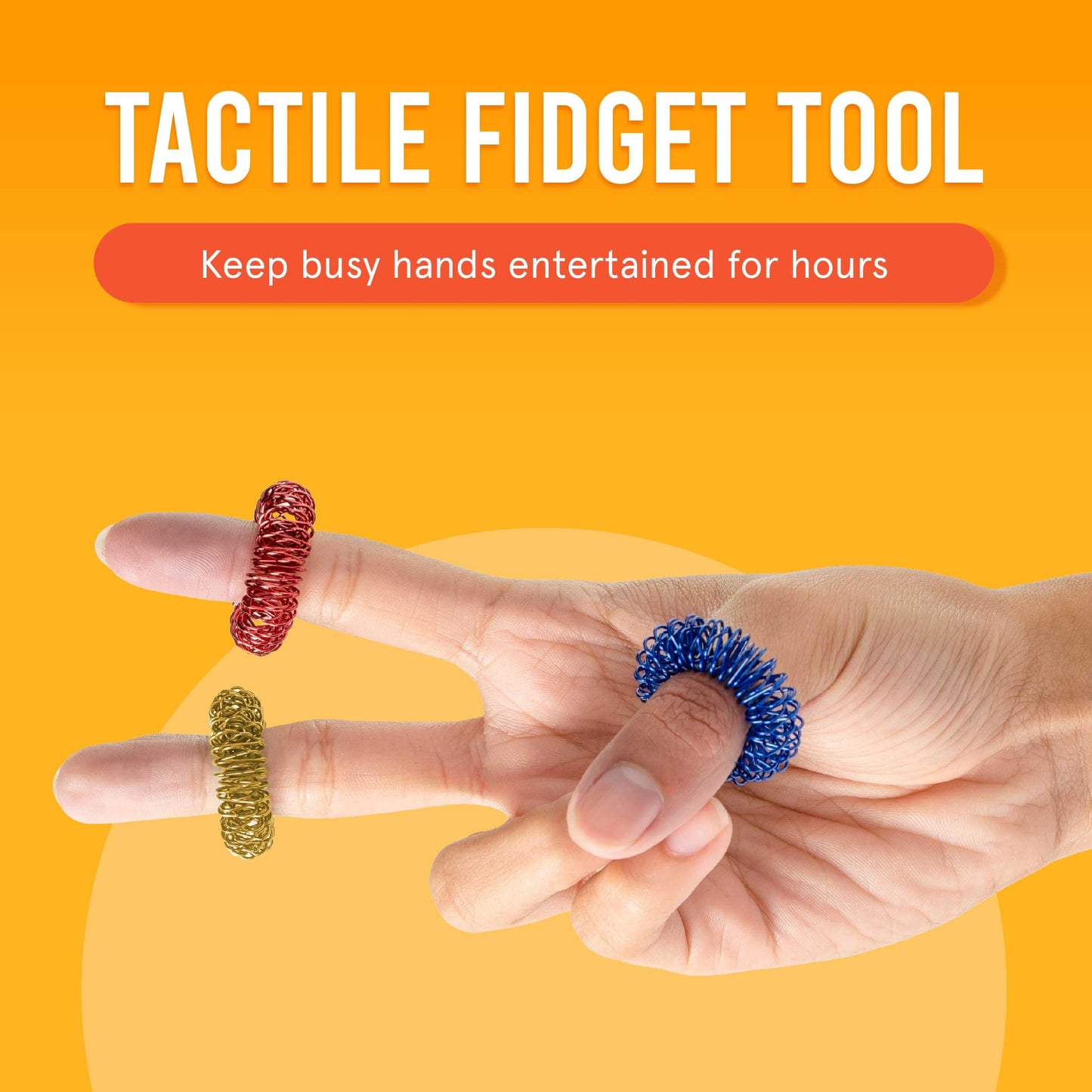 Bunmo Easter Basket Stuffers For Adults - Spiky Sensory Fidget Rings For Adults & Teens - 9-Pack Fidgets In Vibrant Colors - Eas