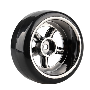 Shaluoman Plating 5-Spoke 12mm Hub Wheel Rims with Hard Plastic Tires for RC 1:10 Drift Car Color Black, 1/10 RC Tires and Wheel