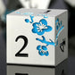 Glow in The Dark Flower Metal Dice, DNDND 7 PCS Blue Metallic D&D Dice Set with Grogeous Gift Case for Dungeons and Dragon Table