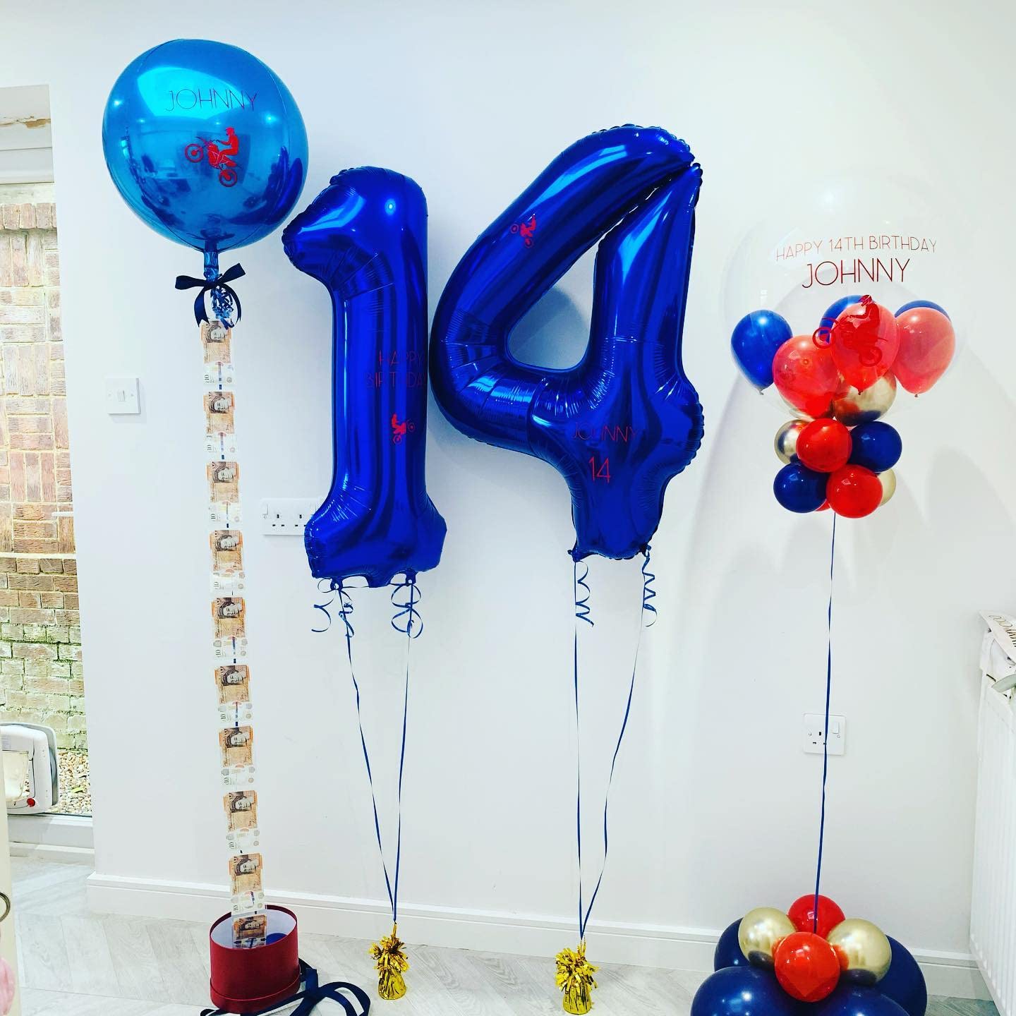 40 Inch Navy Blue 14 Number Balloons Giant Jumbo Huge 14 Or 41 Foil Mylar Helium Number Digital Balloons Dark Blue Birthday Myla