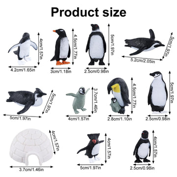11Pcs Mini Penguin Figurines, Realistic Plastic Penguin Figures Arctic Miniature Penguin Figurines Penguin Cake Topper Mini Penguin Toys Tiny Animals For Party Supplies Gifts For Kids