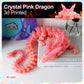 Rwsefk 30 In 3D Printed Dragon, 30Inch Dragon,3D Dragon Toy,Large Dragon Present,Ariculated Crystal Dragon (Peach Colour, 30Inch