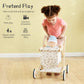 Labebe Baby Push Walker Doll Stroller, Push Toy For Toddler, Shopping Cart For Girls And Boys 1 Years Old, Kids Stand Learning Walker, Wooden Play Wagon With Wheel, Larger Size 15.2 * 18.7 * 19.7
