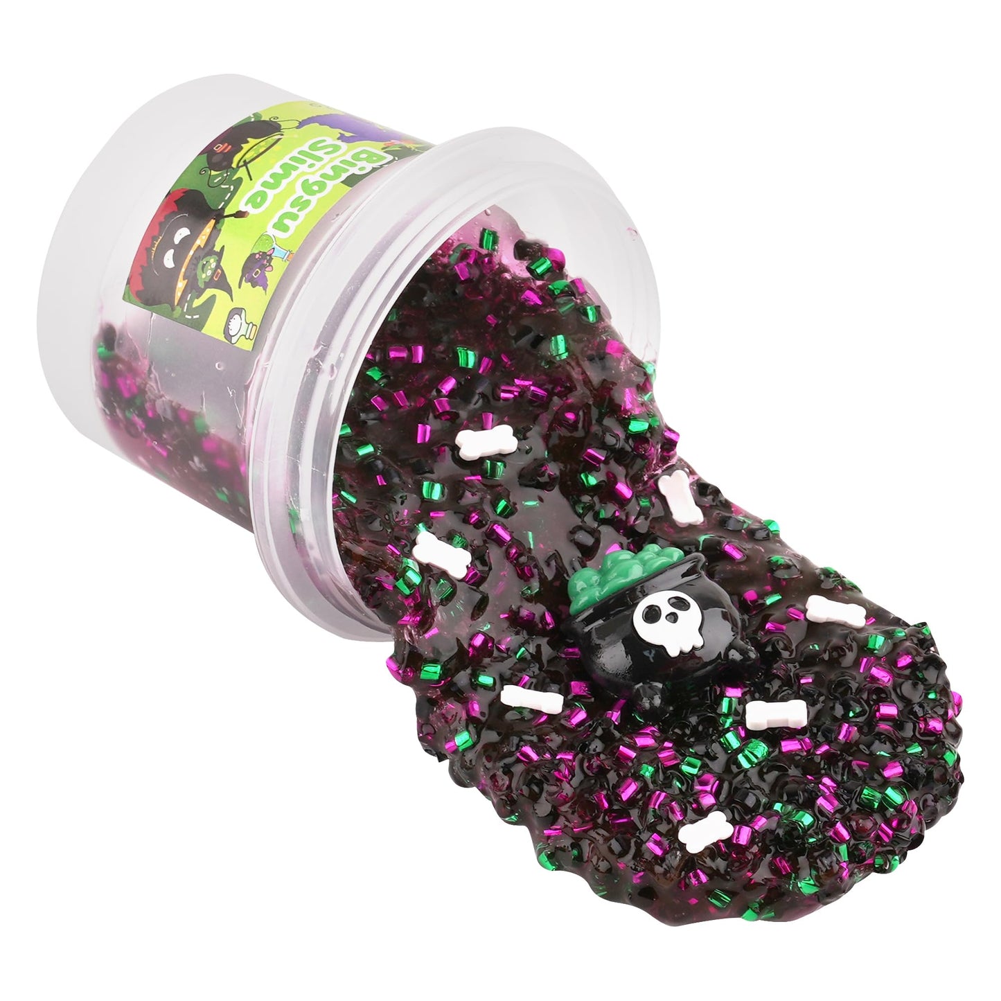Green Purple Black Bingsu Slime, Non-Sticky Glimmer Crunchy Slime, Slime Party Favors For Kids, Slime Sensory Toys For Birthday