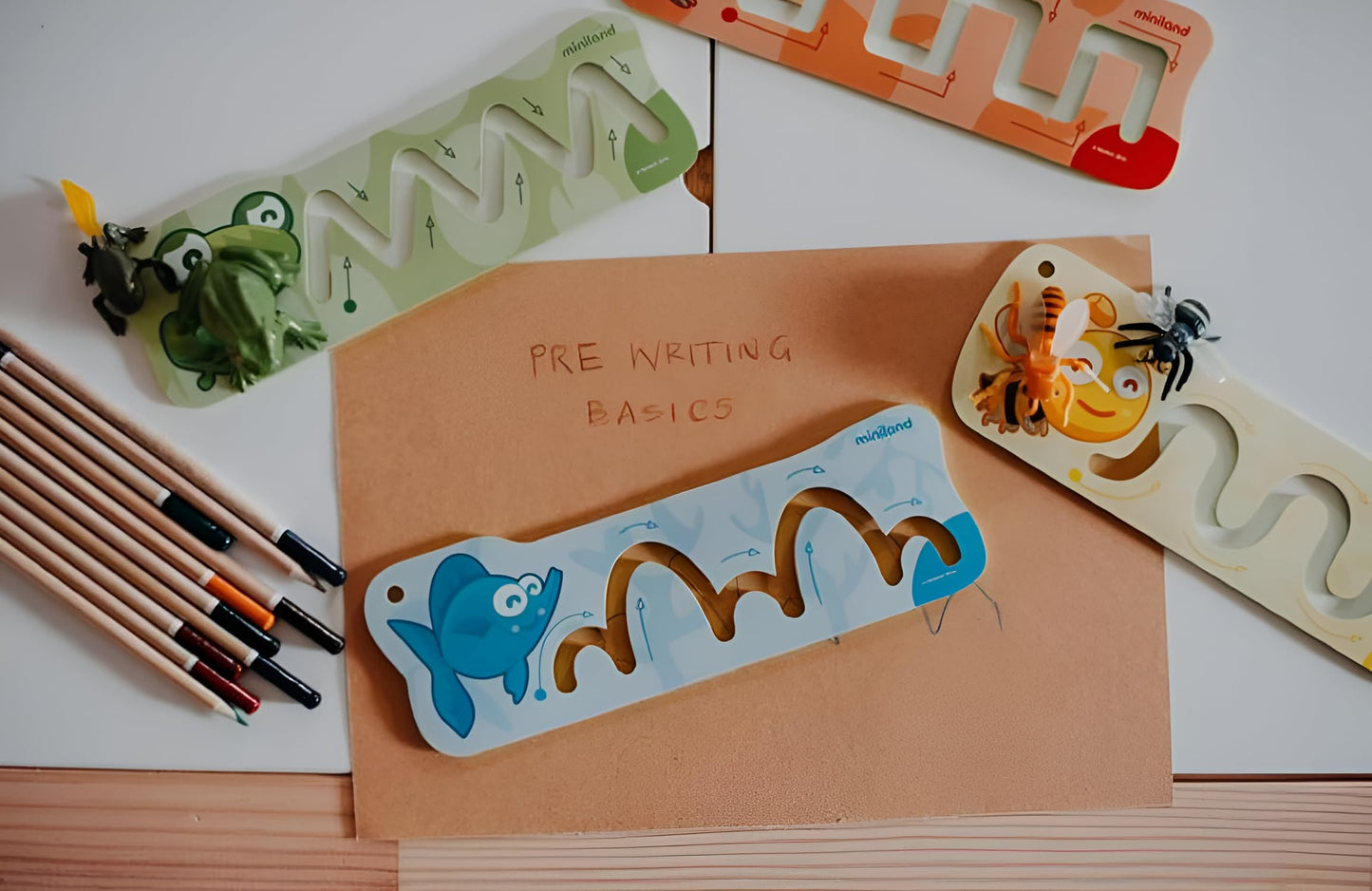 Miniland Pre-Writing Basics: 4 Funny Templates For Preschool Learning Activities, Perfect 3-Year Old Birthday Gifts, Educational