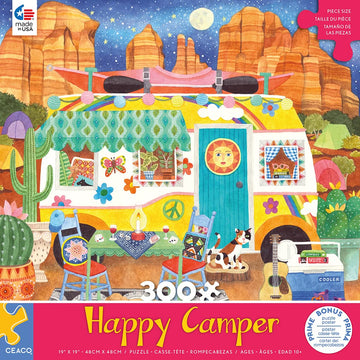 Ceaco - Happy Camper - Canyon Camper - Oversized 300 Piece Jigsaw Puzzle