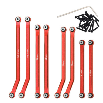 GTHELE High Clearance 4 Links Set for Axial SCX24 C10 AXI00001 JLU AXI00002 Bronco AXI00006 1/24 RC Crawler Car,8PCS(Red)