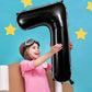 Large Black Number 7 Balloons, 40 Inch Foil Balloons, Giant Number Balloons For Women/Men Birthday Party Anniversary Celebration