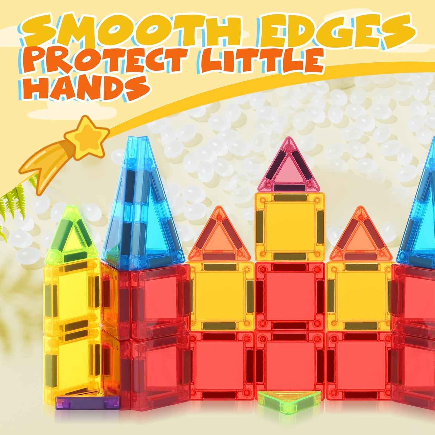 Magnetic Tiles, Travel Mini Magnetic Tiles, STEM Building Blocks Sets, Construction Travel Set Toys for Boys Girls Kids Toddlers