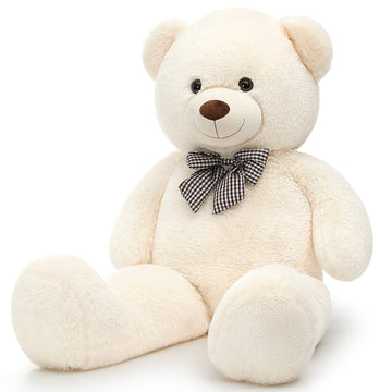 Morismos Giant Teddy Bear Stuffed Animals, 39 Inch Big Teddy Bear Plush, Soft Large Bear For Girls Girlfriend On Valentine Christmas Birthday, White