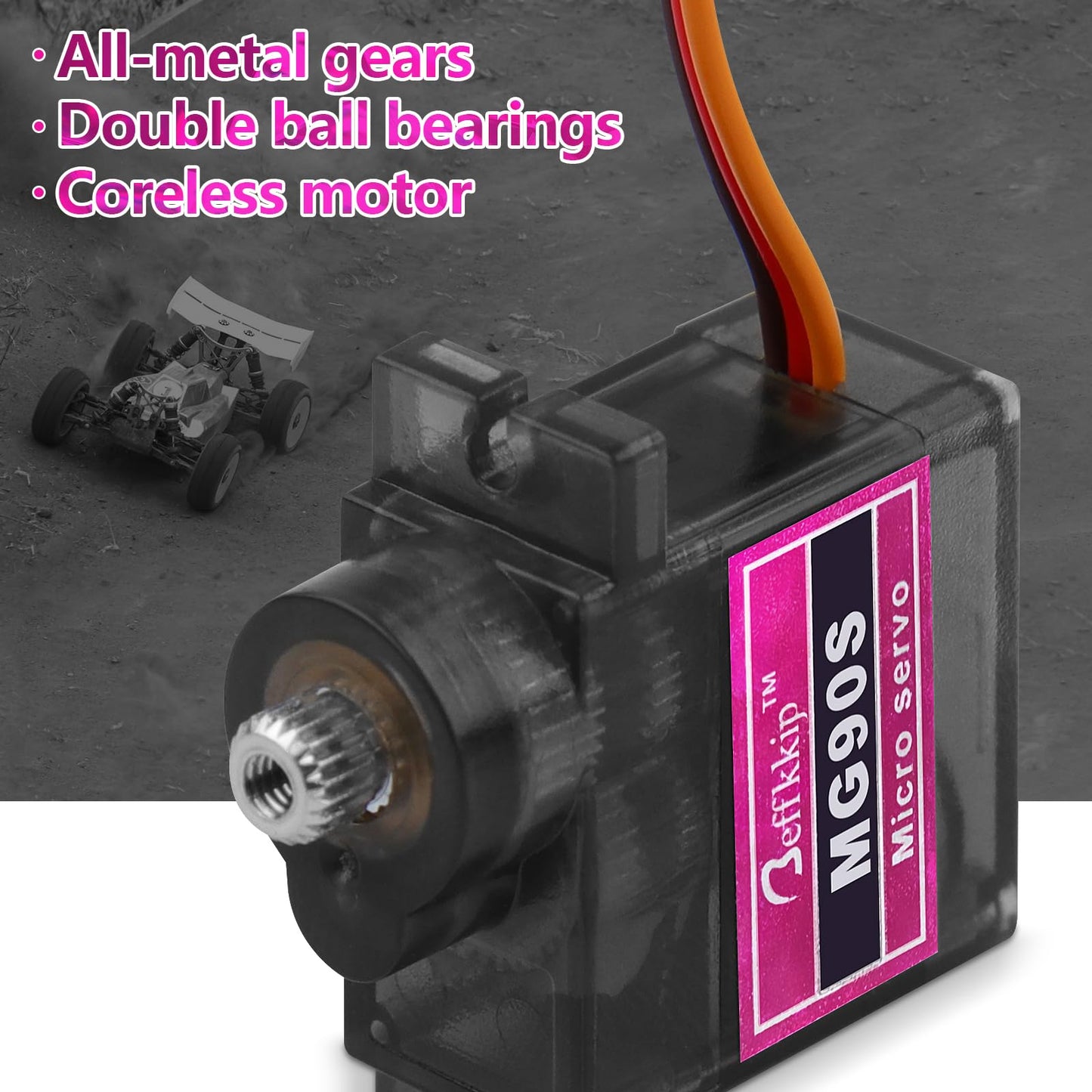 Beffkkip [8-Pack] MG90S 9g Servo Motor Micro Metal Gear for Robot Car Plane RC Helicopter Arduino