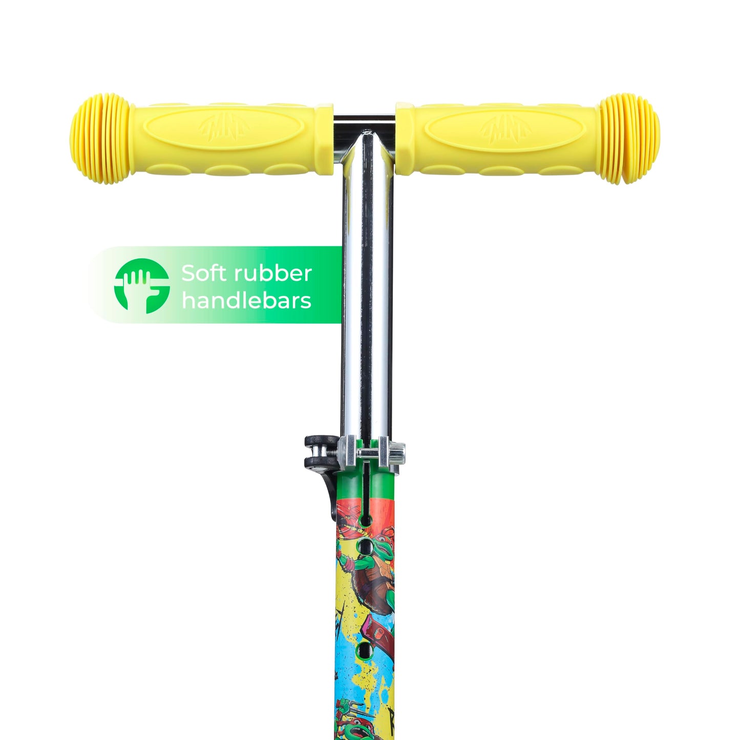 Voyager TMNT Self Balancing Kick Scooter with Light Up Wheels, Extra Wide Deck, 3 Wheel Platform, for Kids Ages 3+, 75 lbs Limit