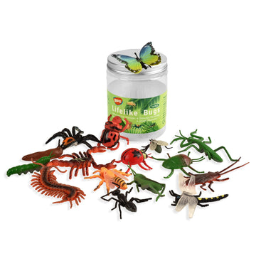 Bohs Bug Play Figures, Realistic Insect Toys For Educational Projects - 16 Pcs, 2-3 Inch In Length - Perfect Party Favors, Birthday Cake Stand