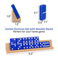 uvcany Dominoes Set for Adults with 4 Wooden Racks/Trays, Double Six Travel Portable Case 6 Tiles Holders, 28 Dominos Family Boa