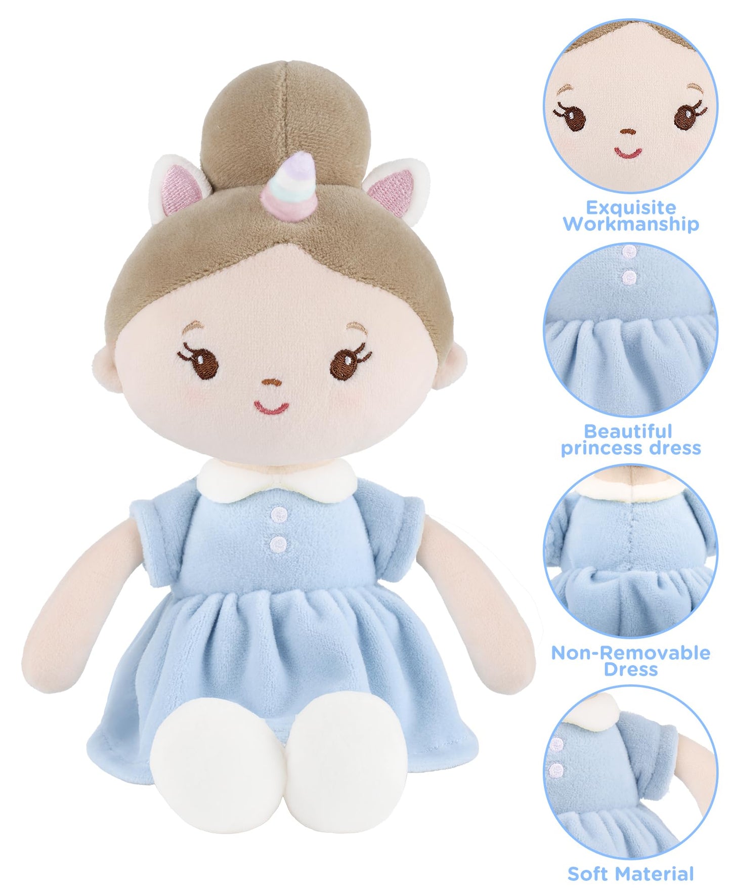 GAGAKU Soft Plush Baby Doll - 12" Sweet Dream Girl, Cotton, Machine Washable, Perfect Gift for Girls, Toddlers & Infants, Model G03SA2501
