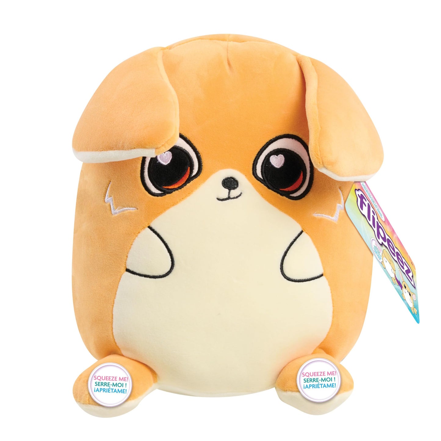 Just Play Flipeez Large Plush Jinx Fox Toy, Multicolor, Soft Polyester, Ages 3+