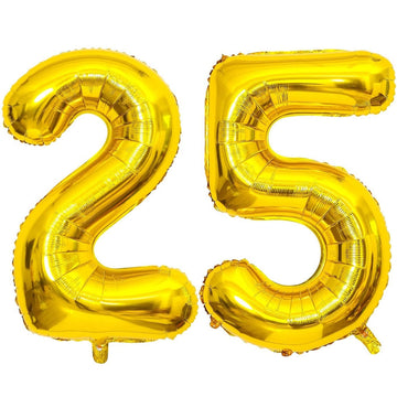 40 Inch Gold 25 Number Balloons Giant Jumbo Huge 25 Or 52 Foil Mylar Helium Number Digital Balloons Gold Birthday Mylar Digital