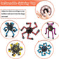 16 Packs Funny Sensory Fidget Toys,Deformable Chain Diy Robot Spinners Fingertip Stress Relief Gyro Toy Birthday Gifts Goodie Bag Easter Basket Stuffers Classroom Prizes Party Favors For Kids Adults