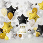 Black Gold Foil Star Balloons, 18 Inches Star Foil Balloons For Helium, 10 Pcs Black Gold Silver Helium Birthday Balloons, Party