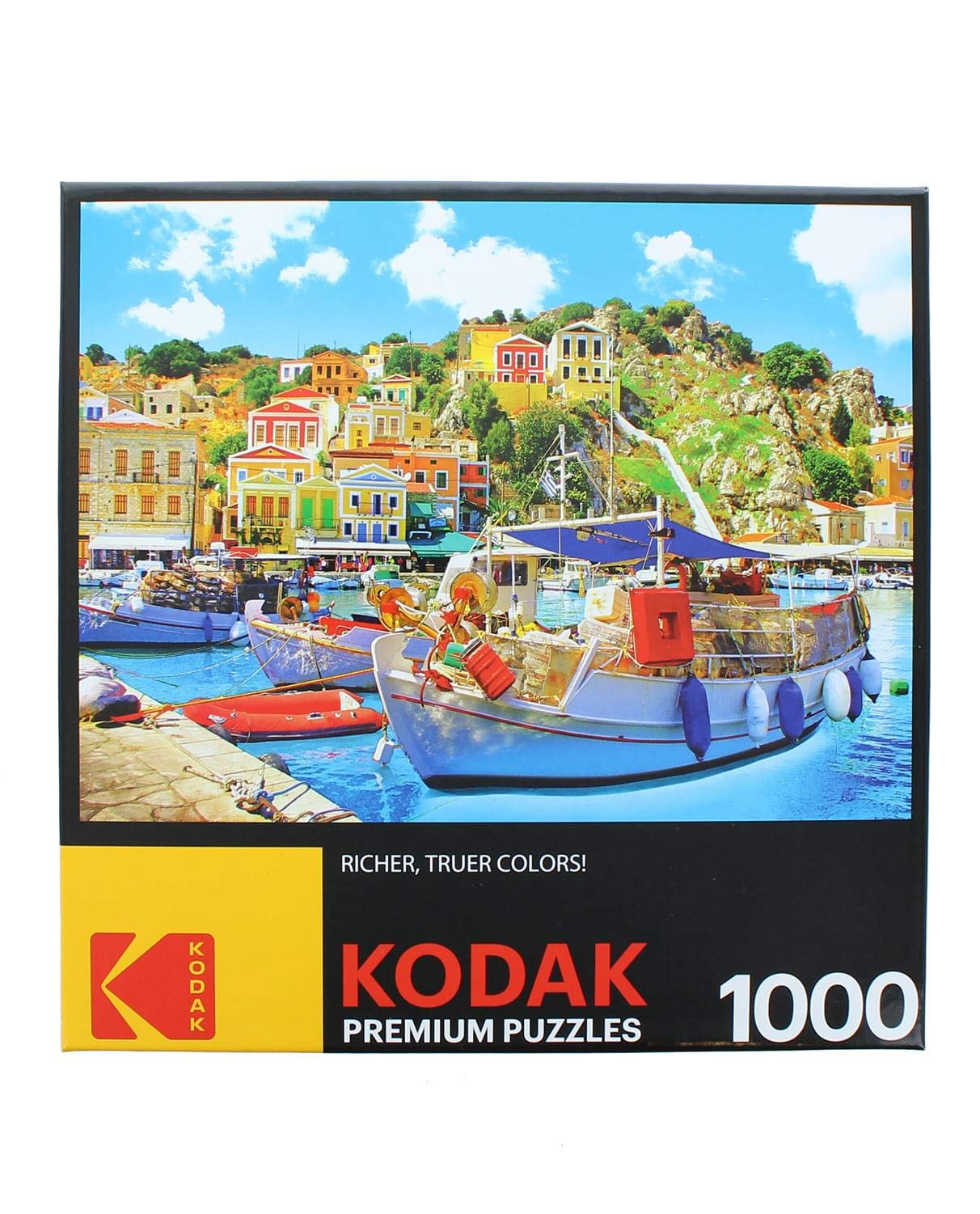 Roseart - Kodak Premium - Symi With Boats In The Harbor, Greece - 1000 Piece Jigsaw Puzzle For Adults