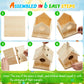 Liliful 36 Sets Wooden DIY Birdhouse Kit Unfinished Bird Houses with Paints and Paintbrushes Bird Feeder Craft Arts for Boy or G