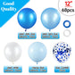 68Pcs Blue And White Balloons Kit 12 Inch, Blue Confetti Balloons Light Blue Baby Blue Pearl White Party Balloons With Ribbons F