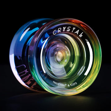 Magicyoyo Pack Of 2 Responsive Yoyos For Kids Beginners, K2 Crystal Yoyos With 2 Yoyo Gloves, 2 Yoyo Bags, 12 Yoyo Strings (Crystal Blue+Blue Pink Yellow)