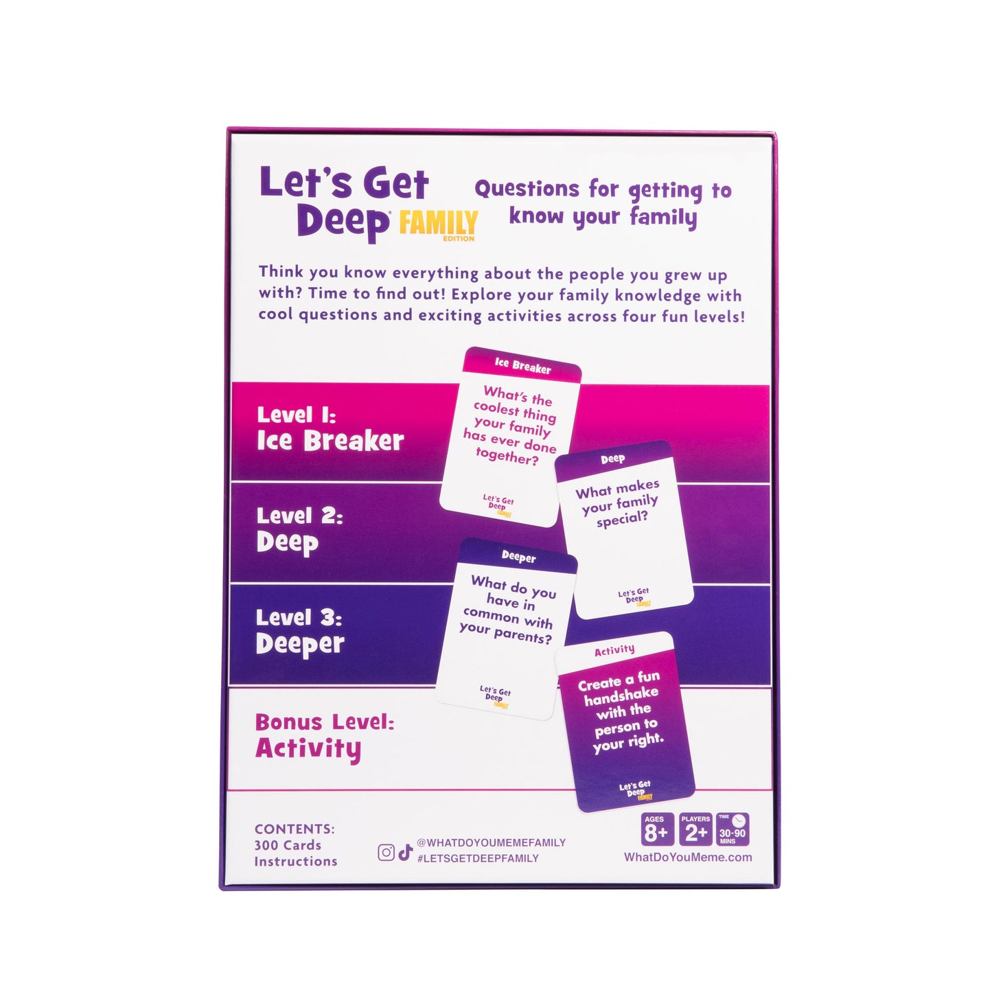 WHAT DO YOU MEME? Let's Get Deep® Family Edition - Conversation Cards, Medium, Purple, Cardstock, Model DEEP4011