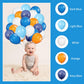 Gremag Blue And Orange Balloons, 12Inch Navy Blue Dark Light Blue White Orange Balloon Kit With Ribbons, 60Pcs Latex Balloons Fo