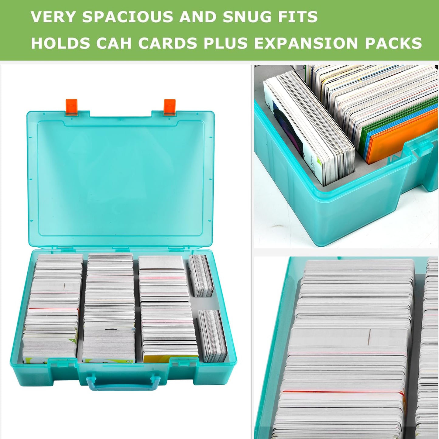 Alkoo 2200+ Card Case Holder, For C.A.H For Mtg Deck Box Organizer, Storage Compatible With Cards Against Humanity For Magic The Gathering For Yugioh For Topps Baseball For Taco Cat Goat Cheese Pizza