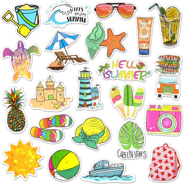 Susihi Summer Beach Stickers For Hydroflasks Cute Stickers Laptop Water Bottles Stickers Waterproof Stickers For Teens(50 Pcs)