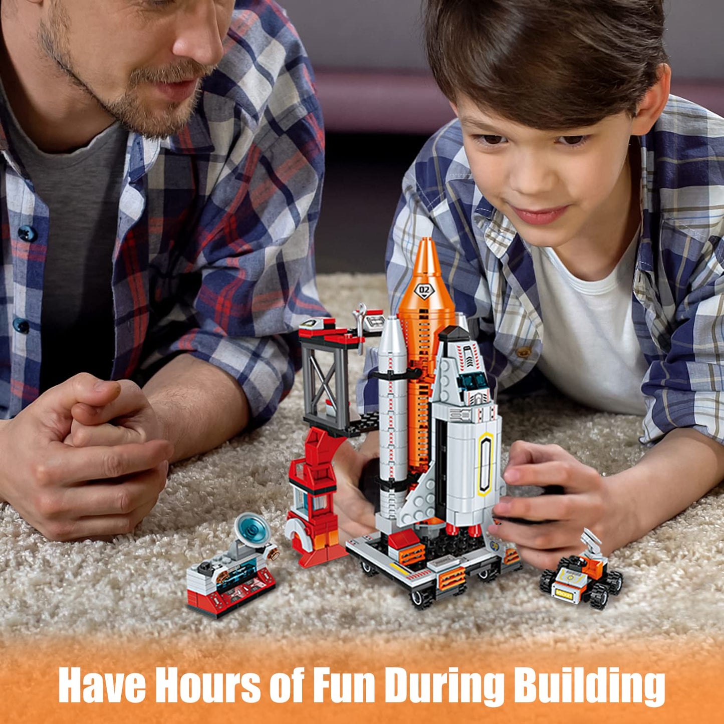 AESGOGO STEM Space Toys Building Set - 566 Pcs Space Shuttle Rocket for Kids Ages 8-14, White, Plastic
